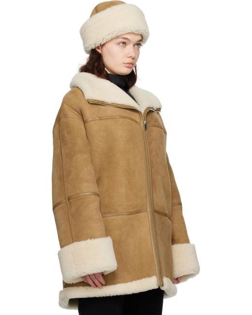 Totême  Natural Tan & Off- Signature Shearling Jacket