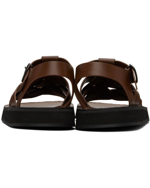 Hereu Black Brown Beltra Sandals