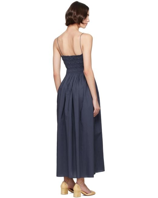 Matteau Black Shirred Bodice Maxi Dress