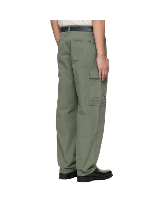 Barbour Green Khaki Spey Poplin Relaxed Cargo Pants for men