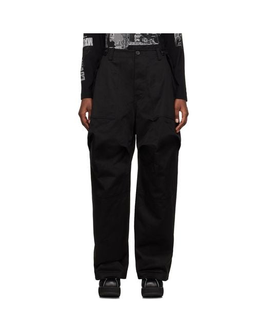 we11done Black Paneled Trousers