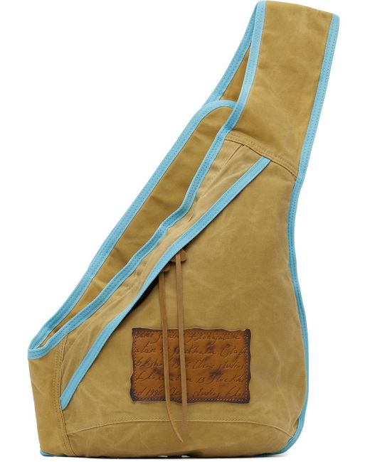 Acne Beige & Blue Sling Bag for men