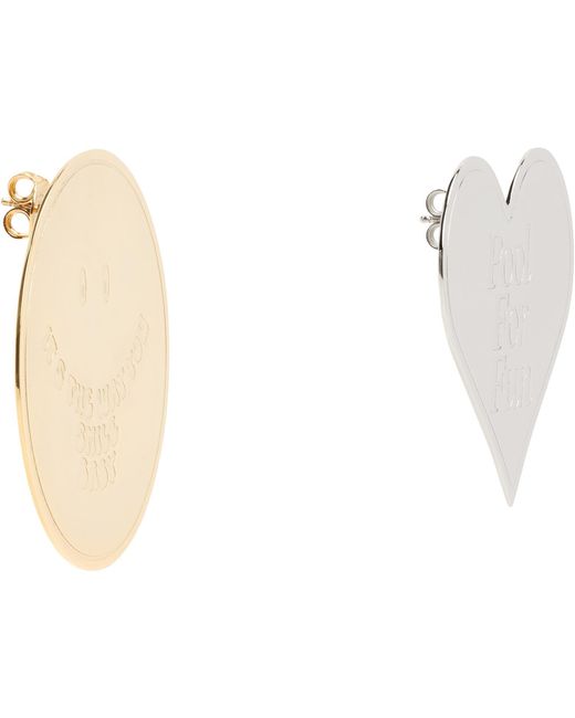 MM6 by Maison Margiela Metallic Souvenir Sticker Two-Tone Earrings
