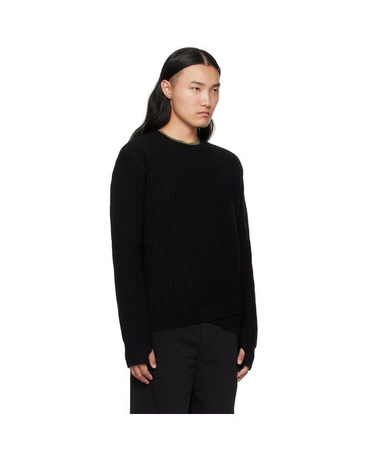 J EONGL I Black Wool 2Layer Knit Sweater for men