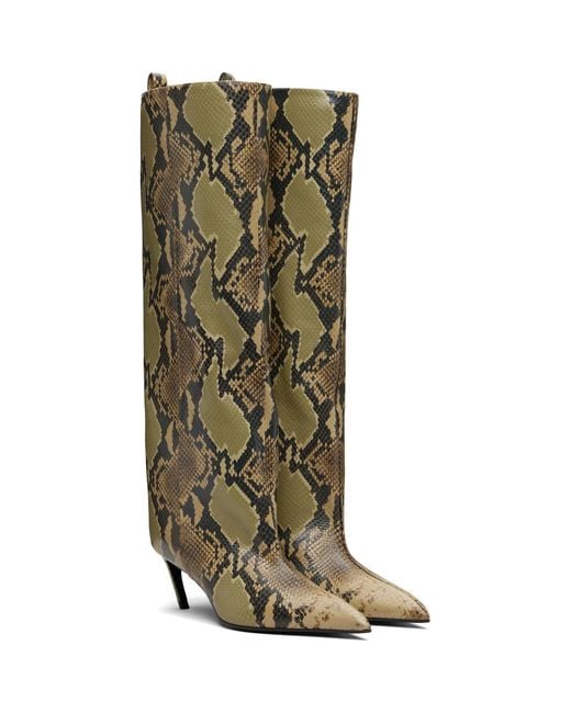 The Attico Green Khaki Lea Tall Boots