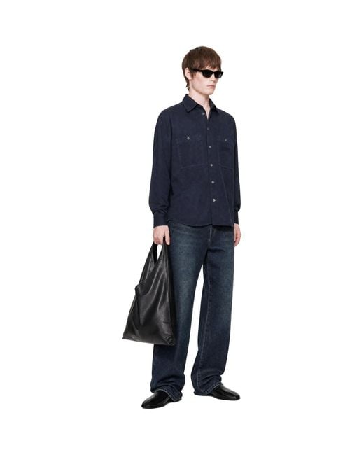 MM6 by Maison Margiela Blue Cotton Overshirt for men