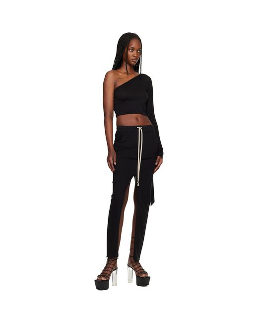 Rick Owens Black Temple Pull On Sliced Pillar Maxi Skirt