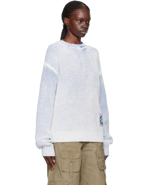 Acne Blue & White Patch Sweater