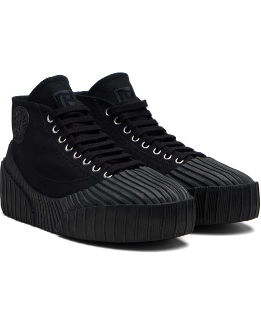 Balmain Black Riff Low Canvas Sneakers for men