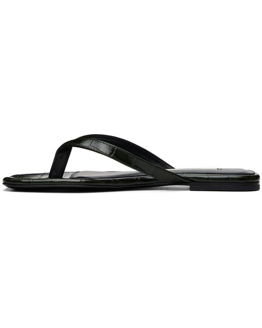 Totême  Black Croco-embossed Flip-flops