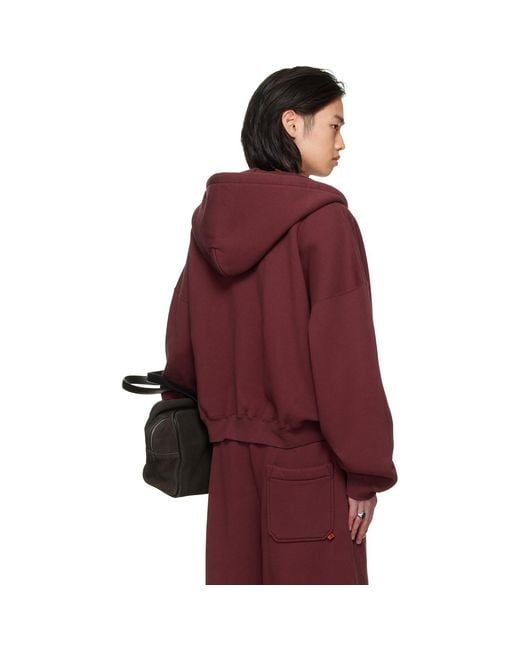 Lu'u Dan Red Bruce Lee X Lựu Đạn Burgundy Zip Hoodie for men
