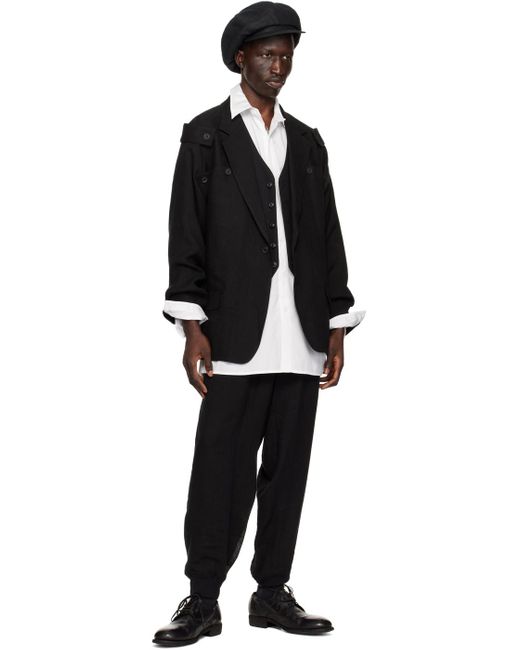 Veston noir à pattes d'épaule - pour homme Yohji Yamamoto pour homme en coloris Black