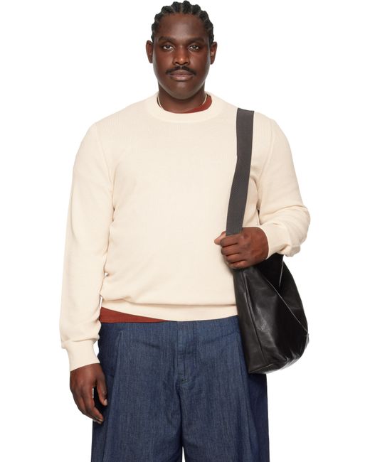 Boss Blue Off- Micro-Structured Cotton Sweater for men