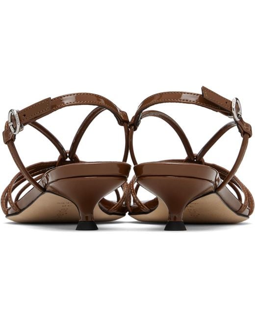 Aeyde Black Amara Patent Leather Heeled Sandals