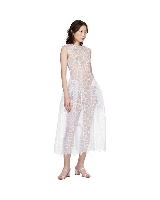 CECILIE BAHNSEN White Cbcate Midi Dress