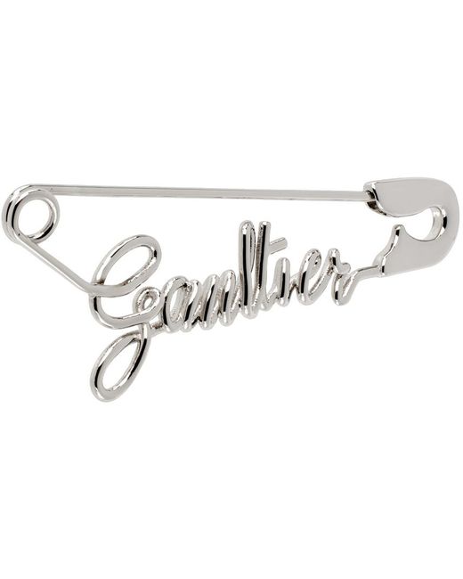 Jean Paul Gaultier シルバー The Gaultier Safety Pin シングルピアス Black