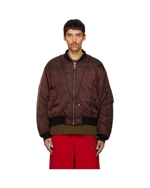 Maison Margiela Red Reversible Bomber Jacket for men