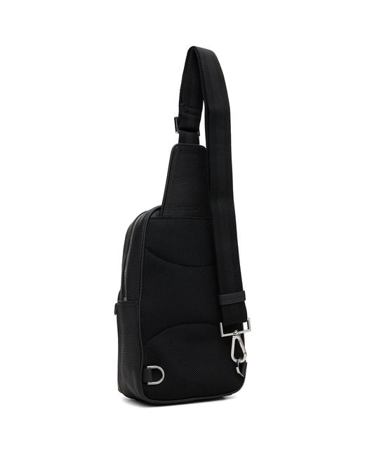 Boss Black Grained Leather Bag for men