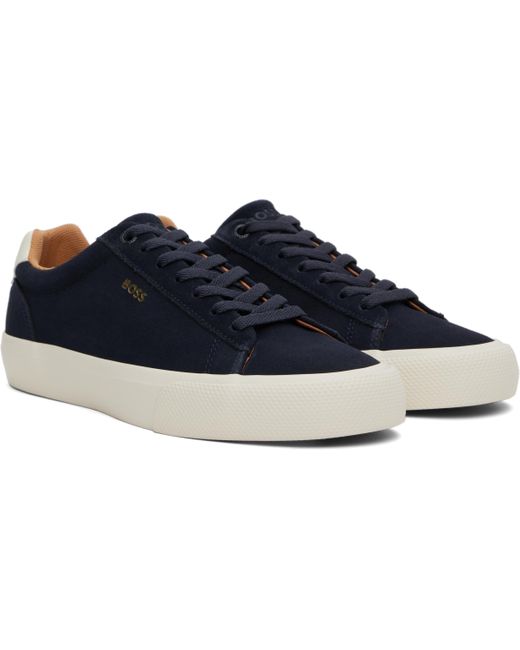 Boss Blue Suede Sneakers for men