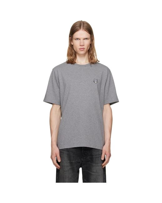 Maison Kitsuné Gray Fox Head Comfort T-Shirt for men