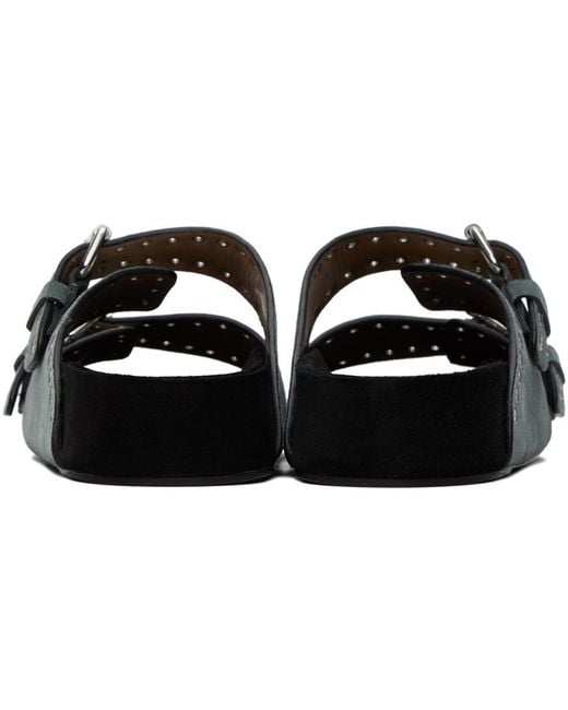 Isabel Marant Black Blue Lennyo Buckle Sandals