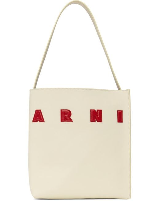 Marni Multicolor Off-white Leather Museo Patches Tote for men