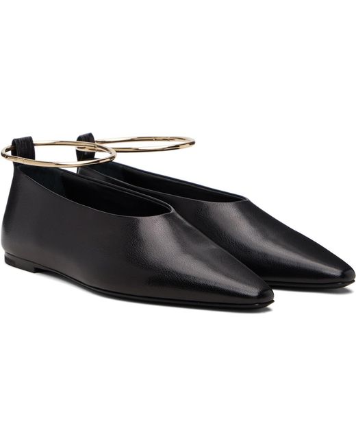 Jil Sander Black Ring Ballerina Flats
