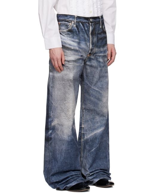 Junya Watanabe Blue Levi's Edition Inkjet W Name Berberjin Jeans for men