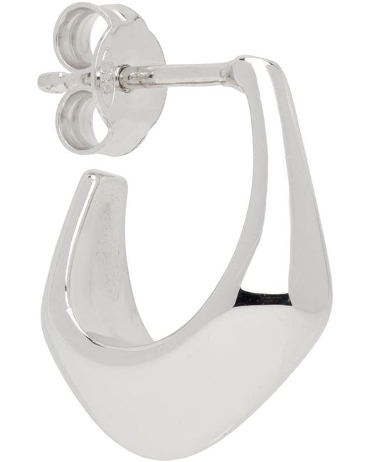 Lemaire White Silver Mini Drop Single Earring for men