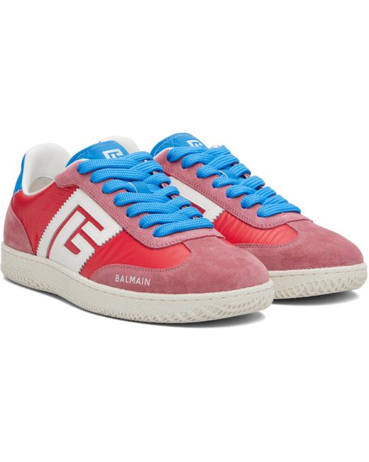 Baskets Swan Rouges En Suède Et En Nylon Balmain pour homme en coloris Black