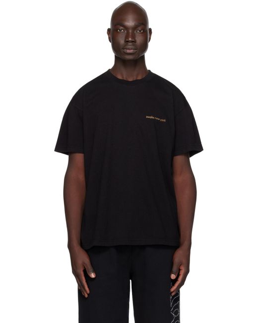 T-shirt noir à logos et texte imprimés AWAKE NY pour homme en coloris Black