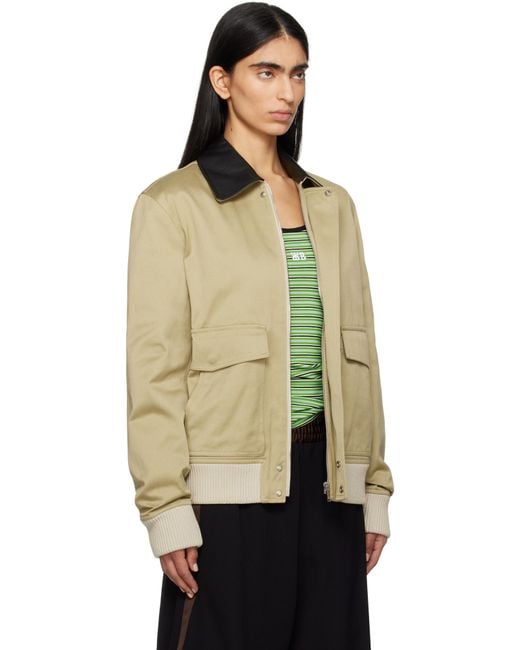 WALES BONNER Sorbonne 56 Varsity Jacket Wales Bonner Khaki Shade