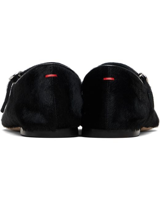 Aeyde Black Uma Ponyhair Mary-Jane Ballerina Flats