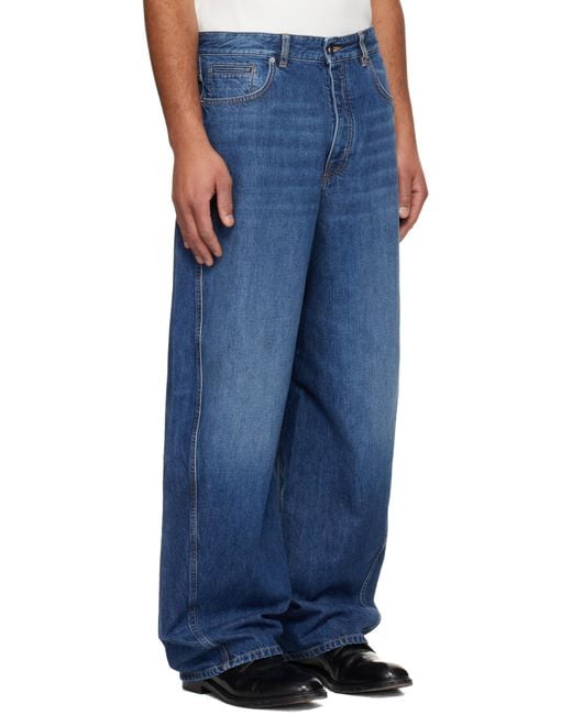 Givenchy Blue Denim Couture Seam Washed Jeans for men