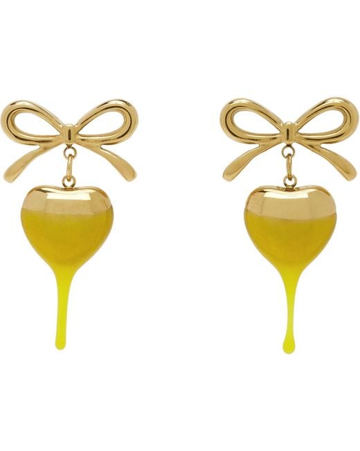 OTTOLINGER Black Dipped Bow Heart Earrings