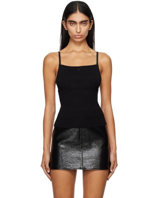 クレージュリブキャミソールブラック