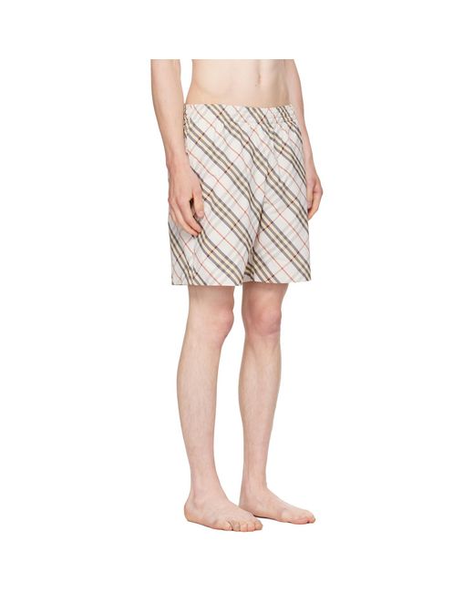 Burberry Natural Check Swim Shorts for men