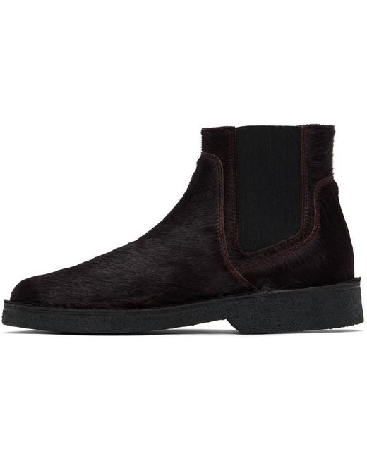 A.P.C. Black Burgundy Theodore Ankle Boots for men