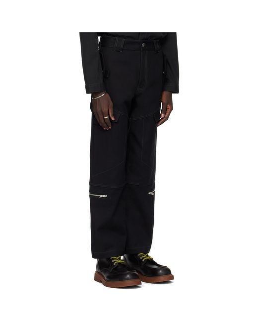 Dion Lee Black Tactical Cargo Pants for men