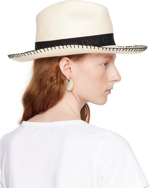 Chloé Brown Off-white Woody Panama Beach Hat