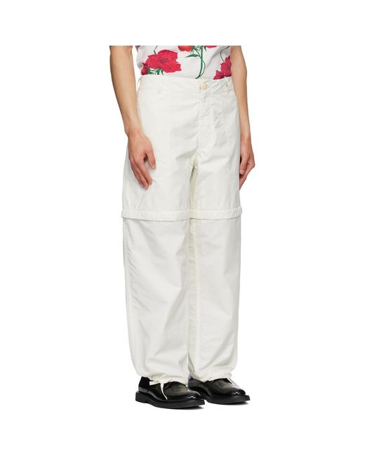 KENZO White Paris 'Boke Flower 2.0' Technical Trousers for men