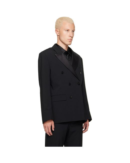 Ernest W. Baker Black Six Button Double Breasted Blazer for men