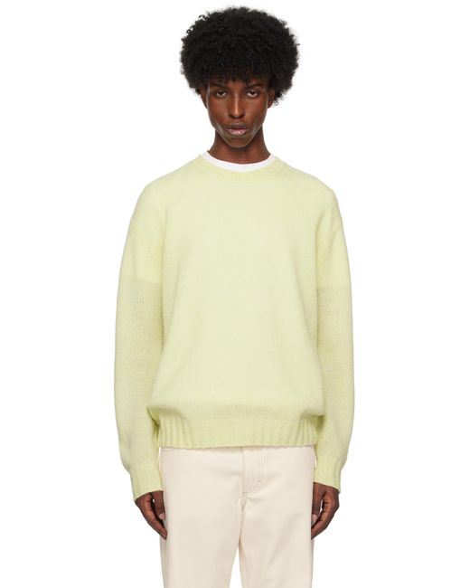 AURALEE Shetland Wool Cashmere Knit Sweater in Yellow for Men | Lyst