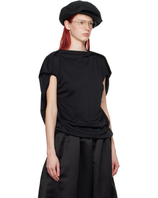 T-shirt de style cape noir Comme des Garçons en coloris Black