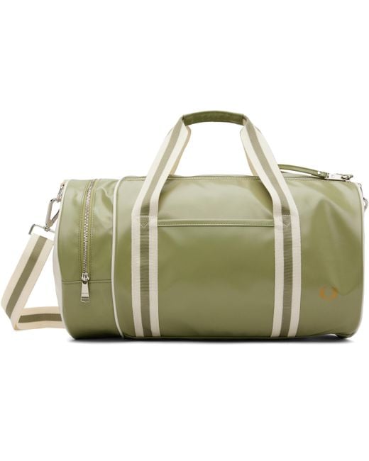 Fred Perry Green Classic Barrel Bag for men