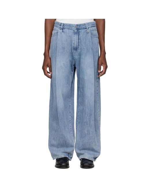 Wooyoungmi Blue Lightweight Denim Jeans for men