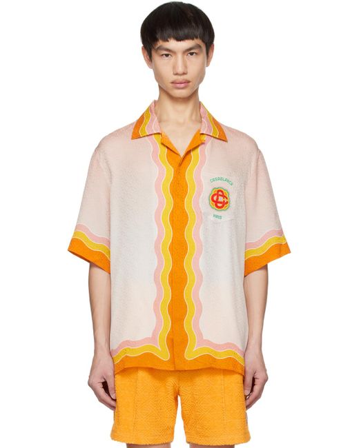Casablancabrand Multicolor Rainbow Monogram Silk Shirt for men