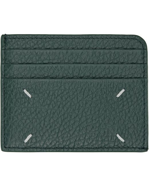 Maison Margiela Green Four Stitches Card Holder for men