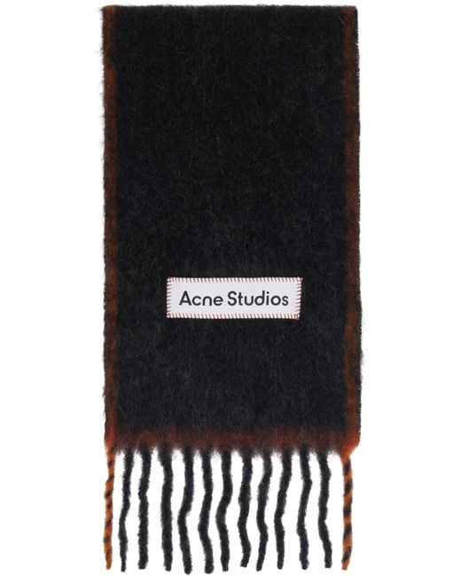 Écharpe Fine Noire En Laine Et Mohair Acne pour homme en coloris Black