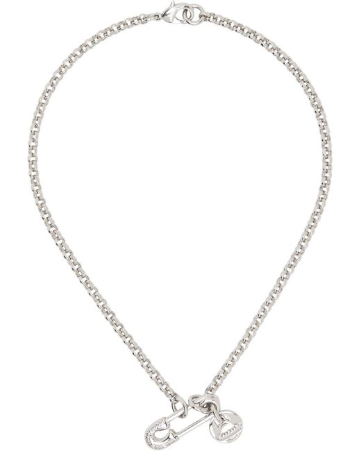 Vivienne Westwood White Silver Imogene Necklace for men